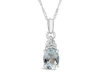 FJC Finejewelers 10k White Gold 8x6mm Oval Aquamarine Pendant Necklace