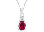 FJC Finejewelers 10k White Gold 8x6mm Oval Created Ruby Pendant Necklace
