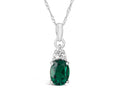 FJC Finejewelers 10k White Gold 8x6mm Oval Created Emerald Pendant Necklace