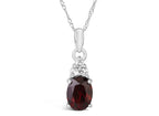 FJC Finejewelers 10k White Gold 8x6mm Oval Garnet Pendant Necklace