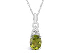 FJC Finejewelers 10k White Gold 8x6mm Oval Peridot Pendant Necklace