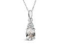 FJC Finejewelers 10k White Gold 8x6mm Oval White Topaz Pendant Necklace