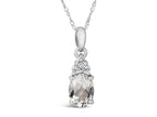 FJC Finejewelers 10k White Gold 8x6mm Oval White Topaz Pendant Necklace