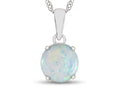 FJC Finejewelers 10k White Gold 7mm Round Created Opal Pendant Necklace
