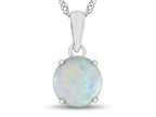 FJC Finejewelers 10k White Gold 7mm Round Created Opal Pendant Necklace