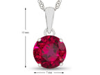 FJC Finejewelers 10k White Gold 7mm Round Created Ruby Pendant Necklace