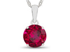 FJC Finejewelers 10k White Gold 7mm Round Created Ruby Pendant Necklace