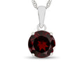 FJC Finejewelers 10k White Gold 7mm Round Garnet Pendant Necklace