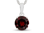 FJC Finejewelers 10k White Gold 7mm Round Garnet Pendant Necklace