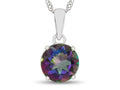 FJC Finejewelers 10k White Gold 7mm Round Mystic Topaz Pendant Necklace