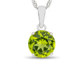 FJC Finejewelers 10k White Gold 7mm Round Peridot Pendant Necklace