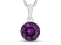 FJC Finejewelers 10k White Gold 7mm Round Simulated Alexandrite Pendant Necklace