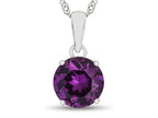 FJC Finejewelers 10k White Gold 7mm Round Simulated Alexandrite Pendant Necklace