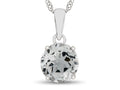 FJC Finejewelers 10k White Gold 7mm Round White Topaz Pendant Necklace