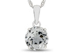 FJC Finejewelers 10k White Gold 7mm Round White Topaz Pendant Necklace