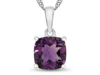FJC Finejewelers 10k White Gold 7mm Cushion-Cut Amethyst Pendant Necklace