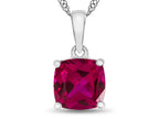 FJC Finejewelers 10k White Gold 7mm Cushion-Cut Created Ruby Pendant Necklace