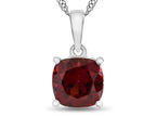FJC Finejewelers 10k White Gold 7mm Cushion-Cut Garnet Pendant Necklace