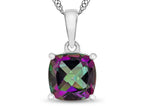 FJC Finejewelers 10k White Gold 7mm Cushion-Cut Mystic Topaz Pendant Necklace