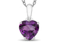 FJC Finejewelers 10k White Gold 7mm Heart Shaped Amethyst Pendant Necklace