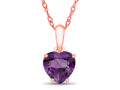 FJC Finejewelers 10k Rose Gold 7mm Heart Shaped Amethyst Pendant Necklace