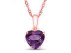 FJC Finejewelers 10k Rose Gold 7mm Heart Shaped Amethyst Pendant Necklace