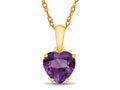 FJC Finejewelers 10k Yellow Gold 7mm Heart Shaped Amethyst Pendant Necklace