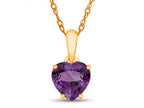 FJC Finejewelers 10k Yellow Gold 7mm Heart Shaped Amethyst Pendant Necklace