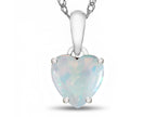 FJC Finejewelers 10k White Gold 7mm Heart Shaped Created Opal Pendant Necklace