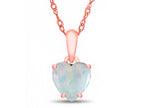 FJC Finejewelers 10k Rose Gold 7mm Heart Shaped Created Opal Pendant Necklace