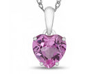 FJC Finejewelers 10k White Gold 7mm Heart Shaped Created Pink Sapphire Pendant Necklace