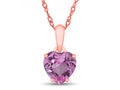 FJC Finejewelers 10k Rose Gold 7mm Heart Shaped Created Pink Sapphire Pendant Necklace