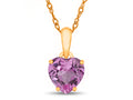 FJC Finejewelers 10k Yellow Gold 7mm Heart Shaped Created Pink Sapphire Pendant Necklace