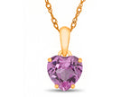 FJC Finejewelers 10k Yellow Gold 7mm Heart Shaped Created Pink Sapphire Pendant Necklace