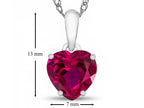FJC Finejewelers 10k White Gold 7mm Heart Shaped Created Ruby Pendant Necklace
