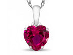 FJC Finejewelers 10k White Gold 7mm Heart Shaped Created Ruby Pendant Necklace