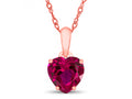 FJC Finejewelers 10k Rose Gold 7mm Heart Shaped Created Ruby Pendant Necklace