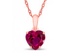 FJC Finejewelers 10k Rose Gold 7mm Heart Shaped Created Ruby Pendant Necklace