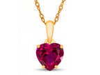 FJC Finejewelers 10k Yellow Gold 7mm Heart Shaped Created Ruby Pendant Necklace