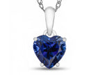 FJC Finejewelers 10k White Gold 7mm Heart Shaped Created Blue Sapphire Pendant Necklace