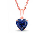 FJC Finejewelers 10k Rose Gold 7mm Heart Shaped Created Blue Sapphire Pendant Necklace