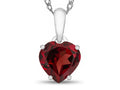 FJC Finejewelers 10k White Gold 7mm Heart Shaped Garnet Pendant Necklace