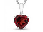 FJC Finejewelers 10k White Gold 7mm Heart Shaped Garnet Pendant Necklace