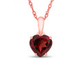 FJC Finejewelers 10k Rose Gold 7mm Heart Shaped Garnet Pendant Necklace