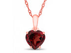 FJC Finejewelers 10k Rose Gold 7mm Heart Shaped Garnet Pendant Necklace
