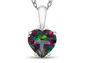 FJC Finejewelers 10k White Gold 7mm Heart Shaped Mystic Topaz Pendant Necklace