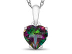 FJC Finejewelers 10k White Gold 7mm Heart Shaped Mystic Topaz Pendant Necklace