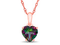 FJC Finejewelers 10k Rose Gold 7mm Heart Shaped Mystic Topaz Pendant Necklace
