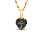 FJC Finejewelers 10k Yellow Gold 7mm Heart Shaped Mystic Topaz Pendant Necklace