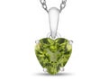 FJC Finejewelers 10k White Gold 7mm Heart Shaped Peridot Pendant Necklace
